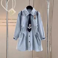 批发女童<b class='q'>春</b>装连衣裙长袖儿童<b class='q'>春</b>秋装朱迪学院风衬衫裙中小学生裙子