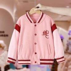 批发2026春装新款<b class='q'>女童</b>棒<b class='q'>球</b>服中大童网红韩版洋气时髦潮酷<b class='q'>春秋</b>粉色外套