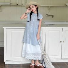 批发<b class='q'>女</b><b class='q'>童</b>夏季连衣裙2026新款儿童洋气衬衫裙女孩裙子大童夏装<b class='q'>套装</b>衣服