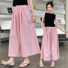 批发<b class='q'>女</b><b class='q'>童</b>裙裤洋气夏装2026新款中大儿童时尚宽松山本九分裤夏季薄裤子