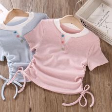 批发<b class='q'>女</b><b class='q'>童</b><b class='q'>短袖</b><b class='q'>t</b><b class='q'>恤</b>超好看夏季韩系纯棉<b class='q'>女</b>孩洋气半袖儿<b class='q'>童</b>短款假两件上衣