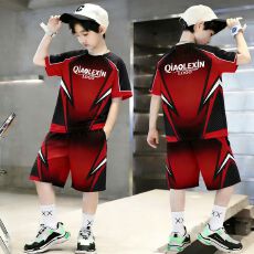 批发【冰爽网孔 聚酯纤维】<b class='q'>男童</b>篮<b class='q'>球</b>服<b class='q'>夏装</b>套装青少年运动速干两件套