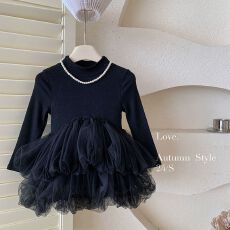 批发【95人棉5氨纶】<b class='q'>女</b><b class='q'>童</b><b class='q'>连衣裙</b>春秋洋气女宝宝生日礼服蓬蓬裙