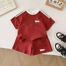 批发100%棉【纯棉】儿童夏季新款运动印花两件套装