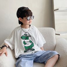 批发男童t恤短袖2022夏装新款中大童卡通半袖<b class='q'>宝宝</b>洋气潮儿童街舞上衣