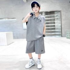 批发<b class='q'>男童</b>夏<b class='q'>季</b>无袖套装2026新款夏装中大儿童男孩夏款酷帅气时髦薄款潮