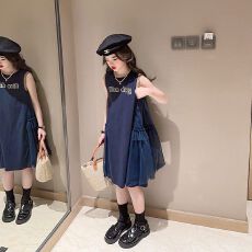 批发<b class='q'>女童</b>连<b class='q'>衣裙</b>夏季2026新款韩系儿童休闲长裙夏装女孩网纱气质<b class='q'>背心裙</b>