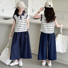 批发女<b class='q'>童</b><b class='q'>夏</b><b class='q'>套装</b><b class='q'>2026</b>新款洋气儿<b class='q'>童</b>背心无袖POLO领薄款夏装七分裤两件套