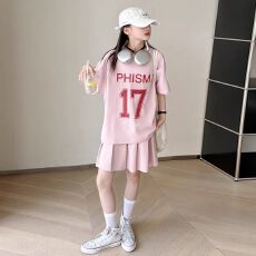 批发女<b class='q'>童</b><b class='q'>夏装</b><b class='q'>短</b>袖t恤JK裙休闲<b class='q'>套装</b>裙2026新款洋气中大<b class='q'>童</b>时髦夏季<b class='q'>童</b>装