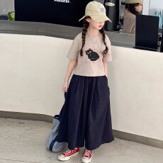 批发女<b class='q'>童</b><b class='q'>短袖</b>T<b class='q'>恤</b><b class='q'>套装</b>夏装2026新款夏季大<b class='q'>童</b>女孩洋气时髦棉布裙裤衣服