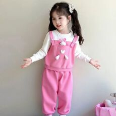 批发女<b class='q'>童</b><b class='q'>休闲</b>运动服<b class='q'>套装</b>春季时髦洋气小兔子卫衣女宝宝两件套<b class='q'>童</b>装