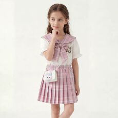 批发女<b class='q'>童</b><b class='q'>格子裙</b>公主风<b class='q'>套装</b>夏季新款时尚甜美学院风两件套学生女孩夏装
