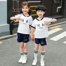 批发纯棉儿童套装短袖短裤两件套夏装<b class='q'>男</b>女童清华北大运动套装毕业服装