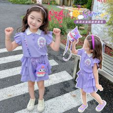 批发<b class='q'>女童</b>夏<b class='q'>季</b>短袖<b class='q'>短裤</b>休闲套装新款洋气时髦中大儿童衣服两件套