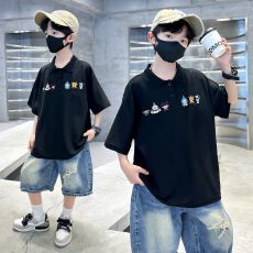 批发男童polo衫短袖时尚夏季韩版2026新款帅气男孩上衣大儿童夏装外穿