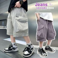 批发速干短裤男童速干五分裤夏季儿童休闲短裤（聚酯纤维）腰头有内包