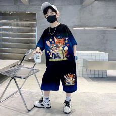 批发（冰爽网孔）儿童<b class='q'>夏</b>季冰丝短袖套装尼克<b class='q'>夏</b>季渐变套装（聚酯纤维）