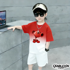 批发（冰爽网孔）儿童<b class='q'>夏</b>季冰丝短袖套装<b class='q'>夏</b>季渐变套装（聚酯纤维）