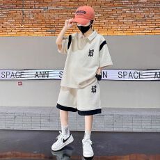 批发【6535棉儿童装男童<b class='q'>夏</b>装套装2026新款中大童短袖男孩运动POLO衫潮