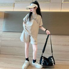 批发【原版质量】女童短裤套装网红炸街儿童夏装女孩酷大童夏款两件套