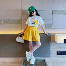 批发【原版质量】女童<b class='q'>休闲</b><b class='q'>套装</b>儿童直筒T恤短袖两件套女大童<b class='q'>韩版</b>宽松