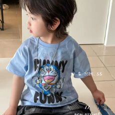 批发纯棉男童2026<b class='q'>夏</b>季新款洋气卡通印花儿童百搭韩版休闲宝宝上衣