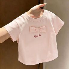 批发<b class='q'>女</b><b class='q'>童</b>夏装短袖<b class='q'>T</b><b class='q'>恤</b>女宝宝夏季韩版洋气短袖<b class='q'>t</b>儿童立体蝴蝶结上衣<b class='q'>童装</b>