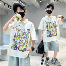 批发<b class='q'>男</b><b class='q'>童</b>polo衫短袖时尚夏季韩版2026新款帅气男孩上衣大儿童夏装外穿