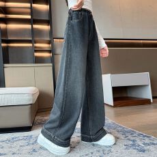 批发儿童牛仔裤女童裤子春秋季中大童2026直筒裤新款长裤春装阔腿裤潮