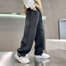 批发<b class='q'>男童</b>裤子春秋<b class='q'>牛仔裤</b>2026夏季款新款男孩中大童直筒儿童休闲裤薄款