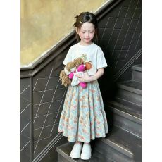 批发上衣纯棉 <b class='q'>女童</b>套<b class='q'>装</b>女孩夏季连衣裙中大童洋气薄款T恤<b class='q'>裙子</b>儿童夏装
