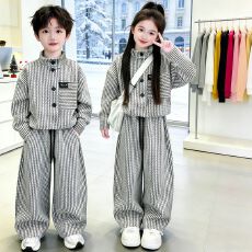 批发【原版面料两件套男女童套装中大童衣服儿童装春<b class='q'>秋</b>季帅气时髦外穿