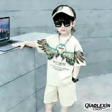 批发冰爽网孔<b class='q'>男</b><b class='q'>童</b>时尚<b class='q'>套装</b>夏季短袖渐变帅气速干运动服两件套（涤纶）