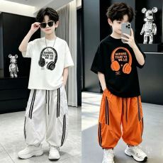 批发<b class='q'>男童</b>夏<b class='q'>套</b>装2026新款超火穿搭男孩炸街痞帅气潮酷时髦中大童两件套