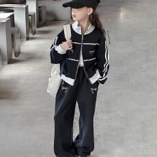 批发女童<b class='q'>运动</b>套装春秋2026新款童装时髦洋气外套春装女孩大童开春穿搭