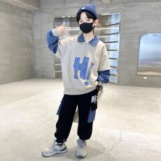 批发男<b class='q'>童</b><b class='q'>春装</b><b class='q'>套</b>装2026新款<b class='q'>中大</b>儿<b class='q'>童</b>男孩春秋款帅气时髦秋季酷帅卫衣潮