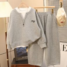 批发童装男童秋装<b class='q'>套装</b>2026新款<b class='q'>儿童</b>春秋款假两件休闲<b class='q'>卫衣</b>宽松百搭帅气