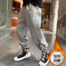批发华夫格加绒加厚男童<b class='q'>裤</b>子秋冬2026新款<b class='q'>儿童</b>运动<b class='q'>裤</b>秋装中大童