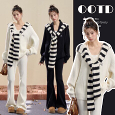 现现 慵懒休闲披肩孕妇三件套韩版宽松孕妇套装大码孕妇装