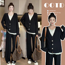 原版高品质孕妇装韩版大码拼接孕妇两件套时尚休闲孕妇套装