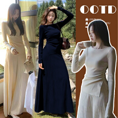 批发爆款韩版孕妇装加厚孕妇两件套抽绳上衣+百折半身裙套装