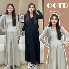 批发现现 显瘦显高孕妇装孕妇连衣裙韩版孕妇套装显瘦孕妇两件套