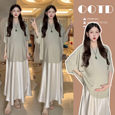 批发孕妇装夏装高品质曲珠针织孕妇上衣韩版宽松大码