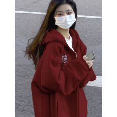 批发食毛华棉印花开衫拉链卫衣女上衣复合/牛奶丝300克银狐绒400克