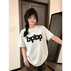 批发精梳纯棉230克纯棉短袖宽松落肩<b class='q'>印花</b>T恤夏季上衣设计感小众
