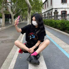 批发精梳纯棉230克纯棉短袖宽松落肩<b class='q'>印花</b>T恤夏季上衣设计感小众