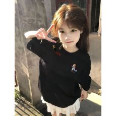 批发精梳纯棉200克纯棉<b class='q'>短袖</b>宽松落肩印花T恤夏季上衣设计感小众