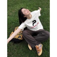 批发精梳纯棉230克纯棉<b class='q'>短袖</b>宽松落肩印花T恤夏季上衣设计感小众