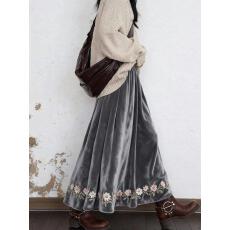 批发大码<b class='q'>女装</b>秋冬季新款新中式高级感轻熟国风百搭简约时尚加绒半身裙