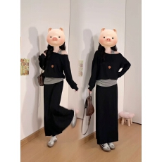 批发实拍 新款韩版简约慵懒风气质假两件短袖<b class='q'>T</b><b class='q'>恤</b>+松紧腰半身<b class='q'>裙</b>套装女